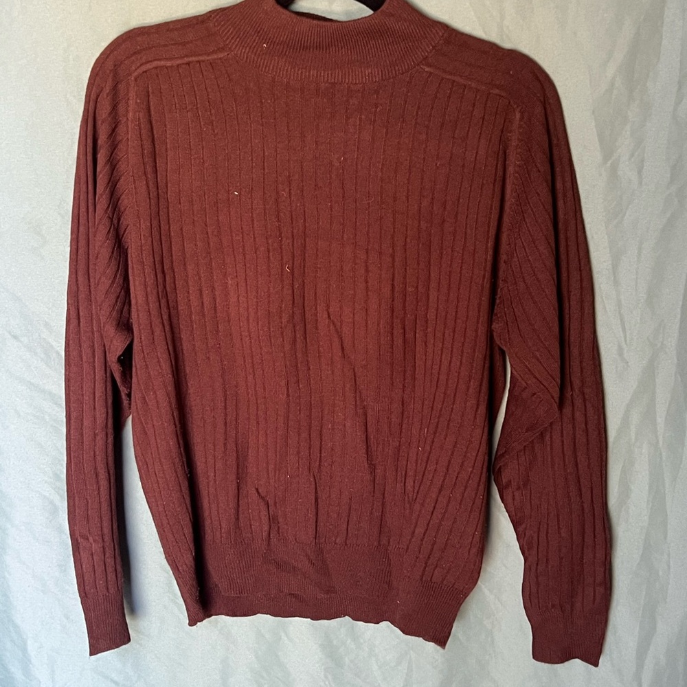 Christina Men's Ribbed Crewneck Sweater - Deep Wine
